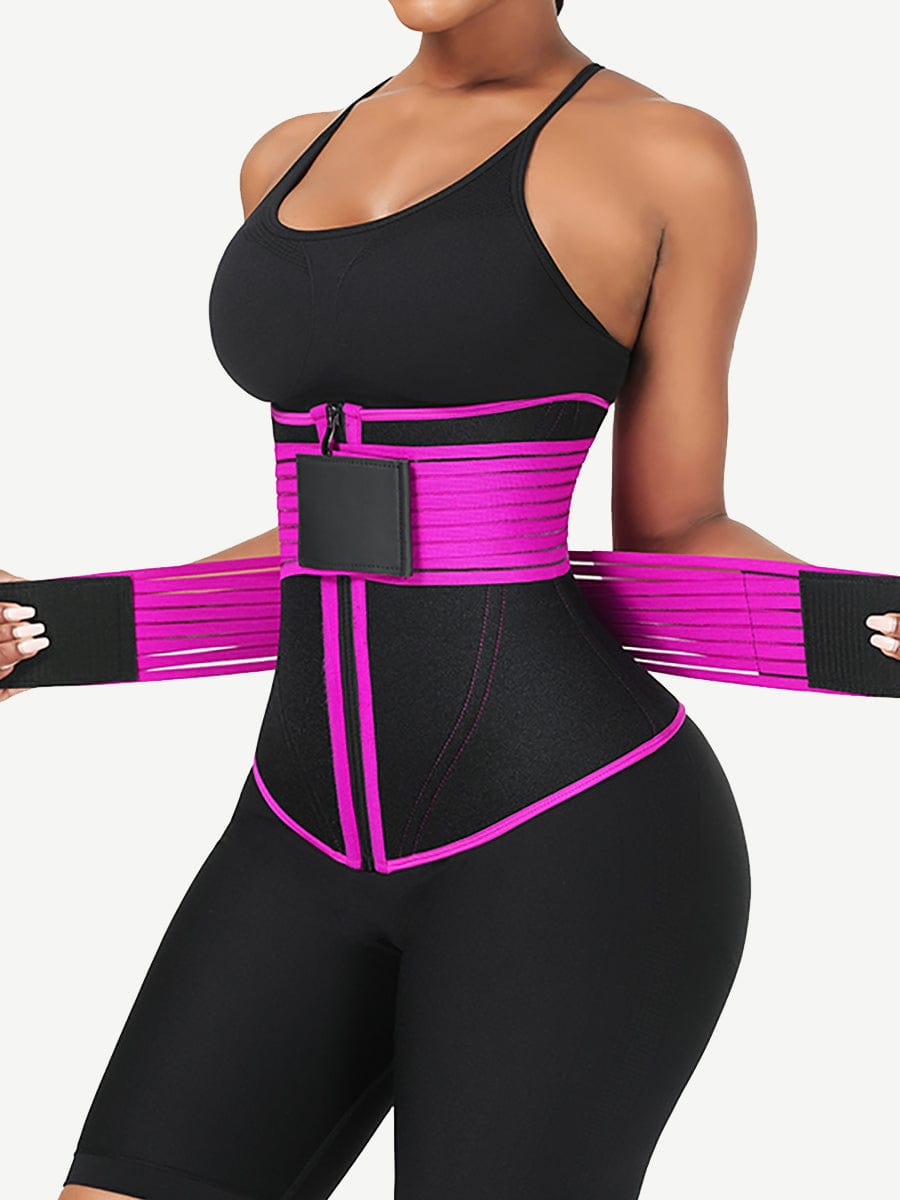 MT210297 — Long Neoprene Waist Trainer with Double Elastic Belts