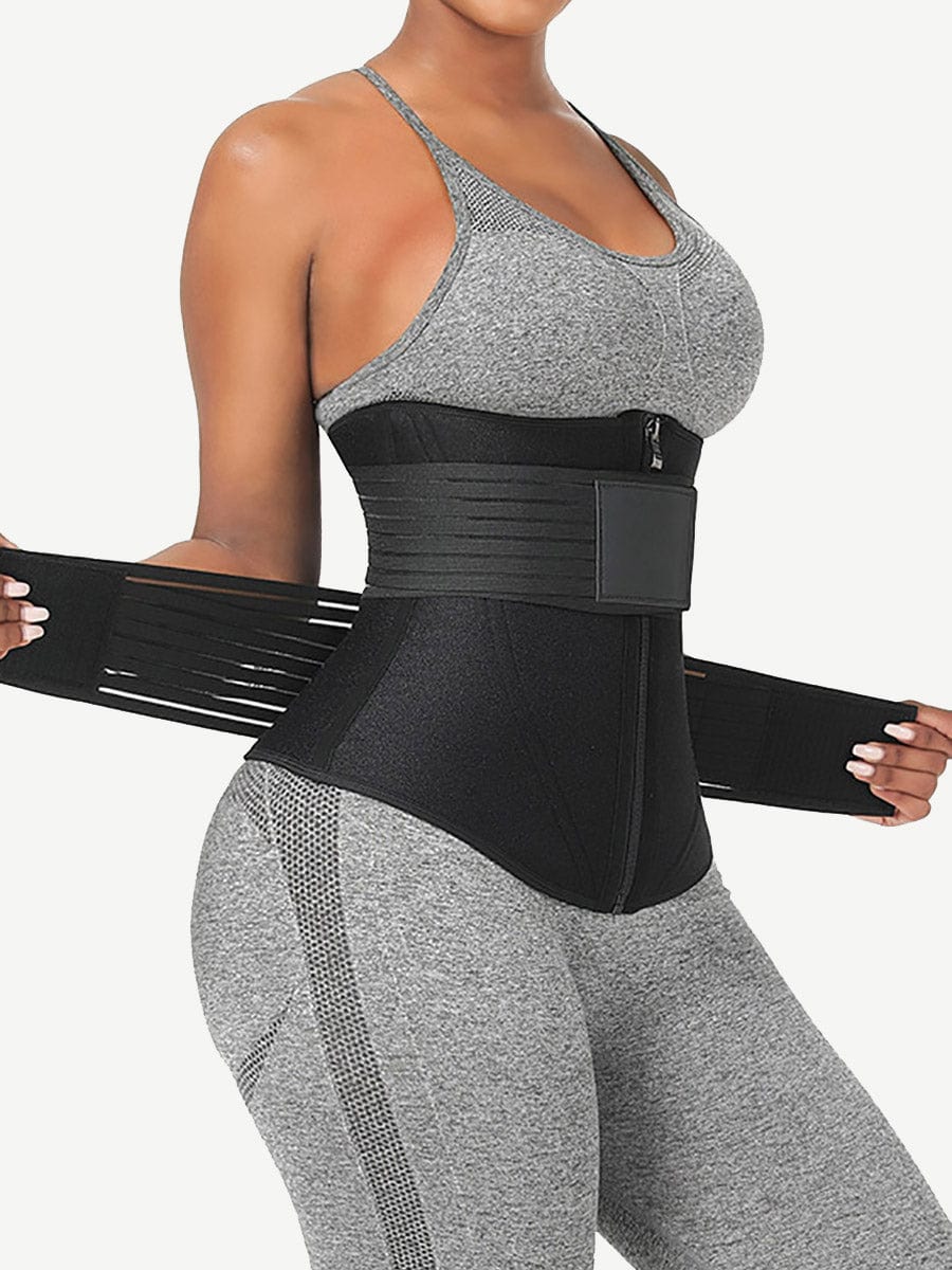 MT210297 — Long Neoprene Waist Trainer with Double Elastic Belts