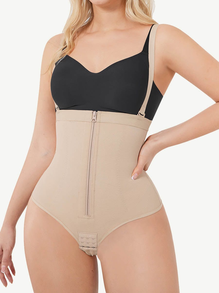 Body gainant string taille haute à bretelles