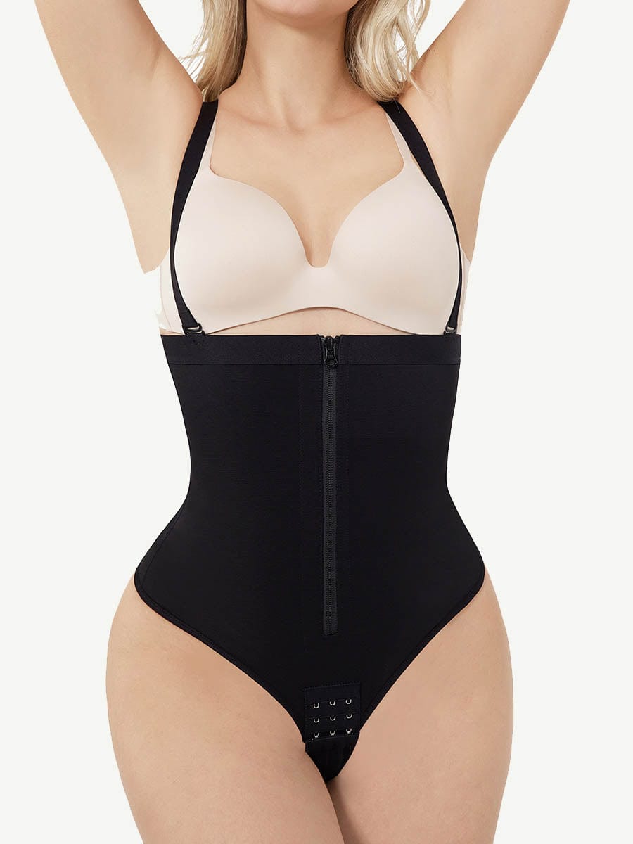 Body gainant string taille haute à bretelles