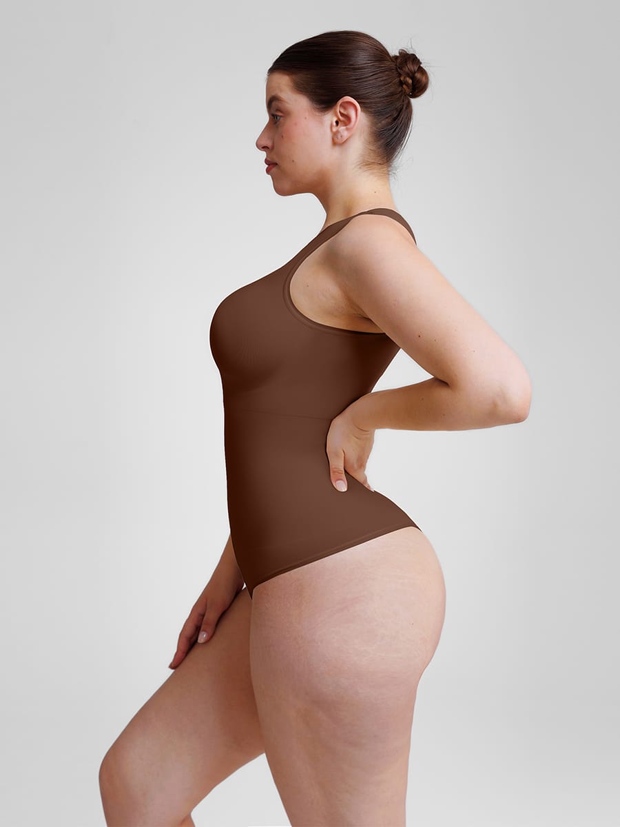 MT220165 — Seamless Crew-Neck Shaping Thong Bodysuit