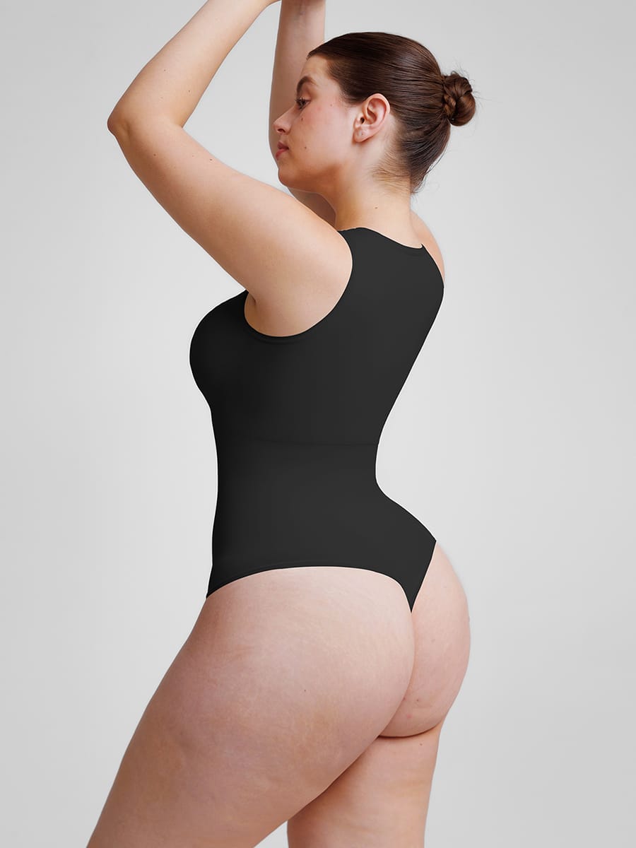 MT220165 — Seamless Crew-Neck Shaping Thong Bodysuit