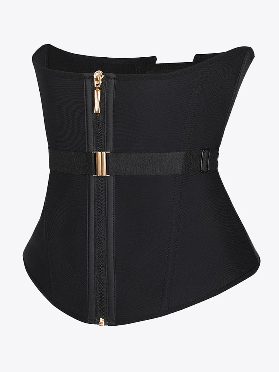 MT240028 — Ceinture gainante en latex en U avec 10 baleines et laçage en éventail