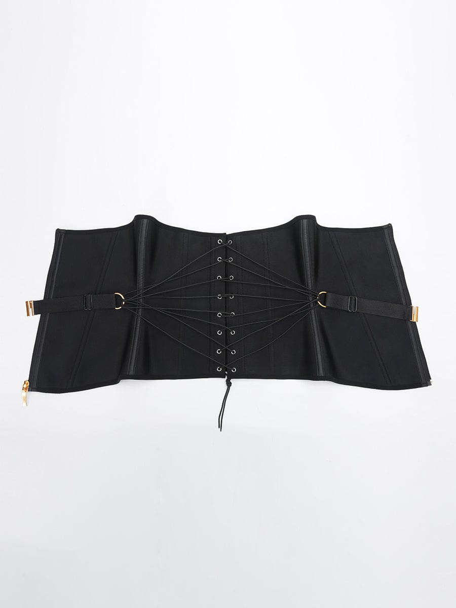MT240028 — Ceinture gainante en latex en U avec 10 baleines et laçage en éventail