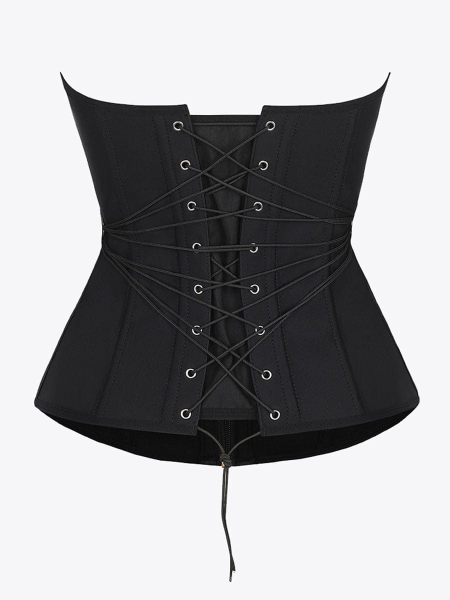 MT240028 — Ceinture gainante en latex en U avec 10 baleines et laçage en éventail