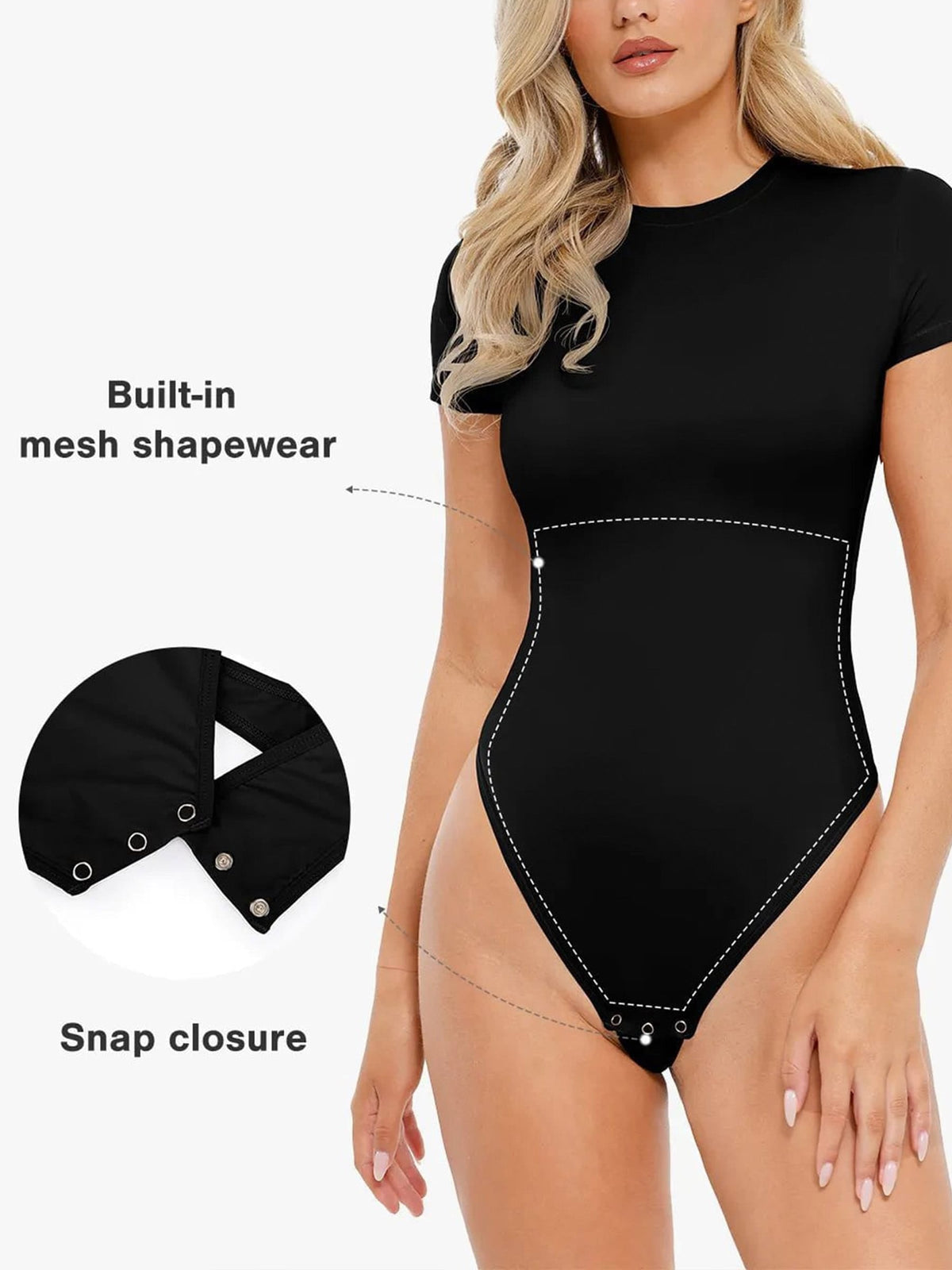 Cloud Soft Short-Sleeve Crew-Neck Shaping Bodysuit