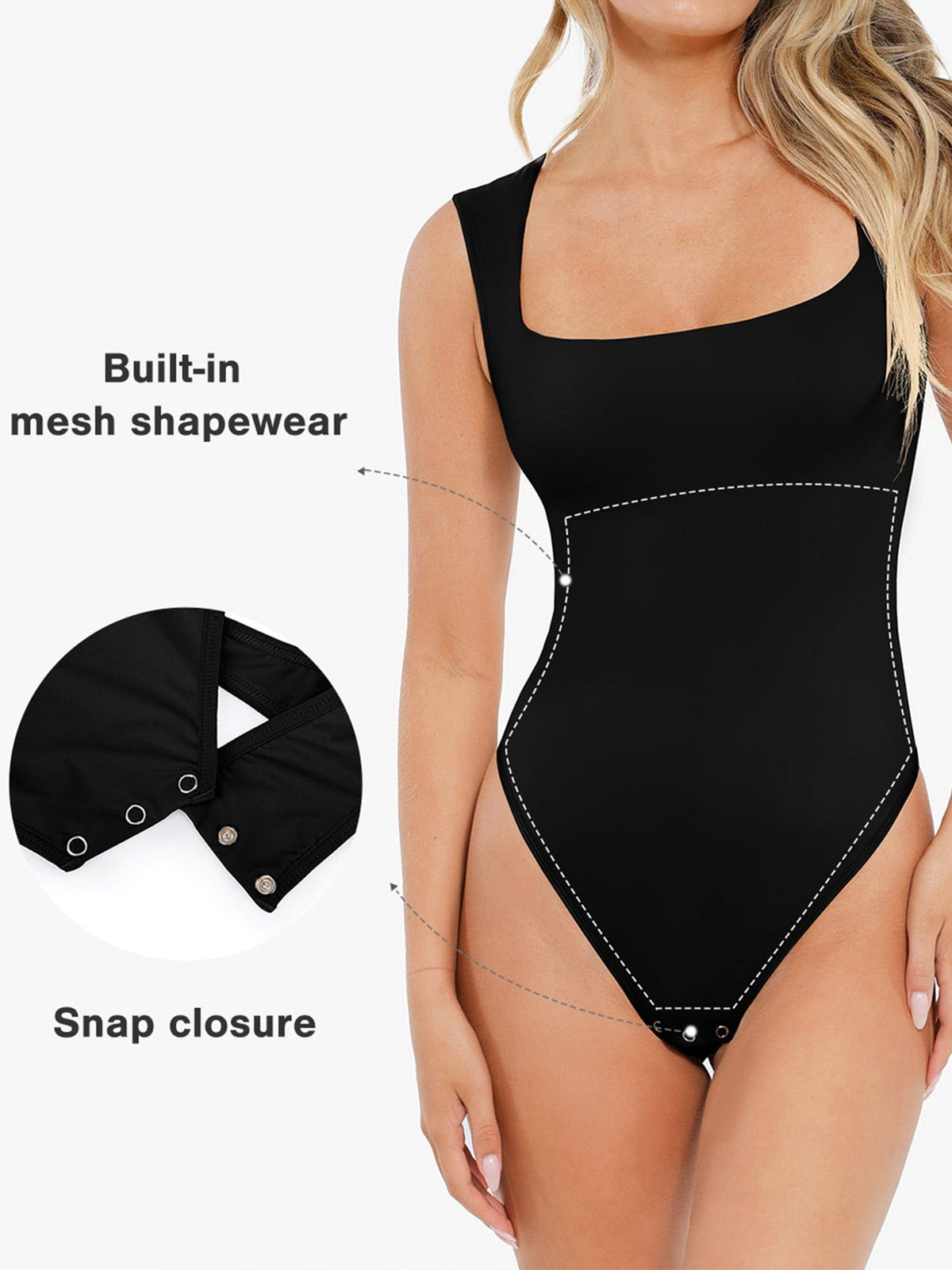 Cloud Soft Sleeveless Square-Neck Shaping Bodysuit