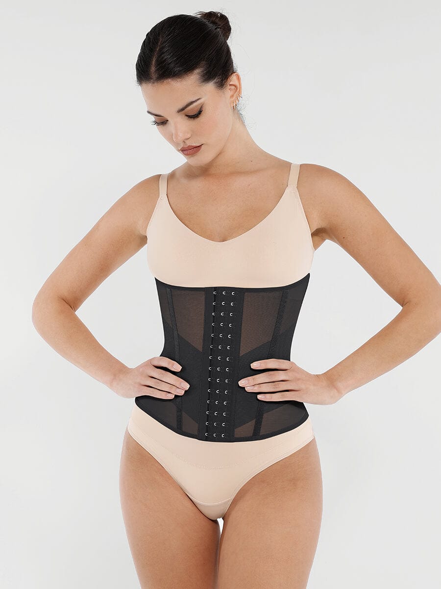 MT250015 — Ceinture gainante en maille respirante avec 7 baleines en acier