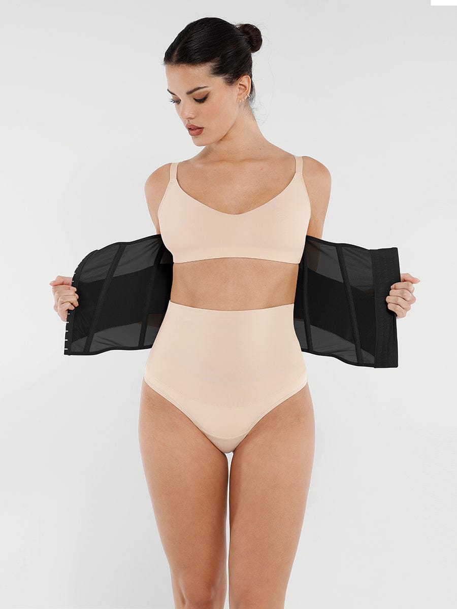 MT250015 — Ceinture gainante en maille respirante avec 7 baleines en acier