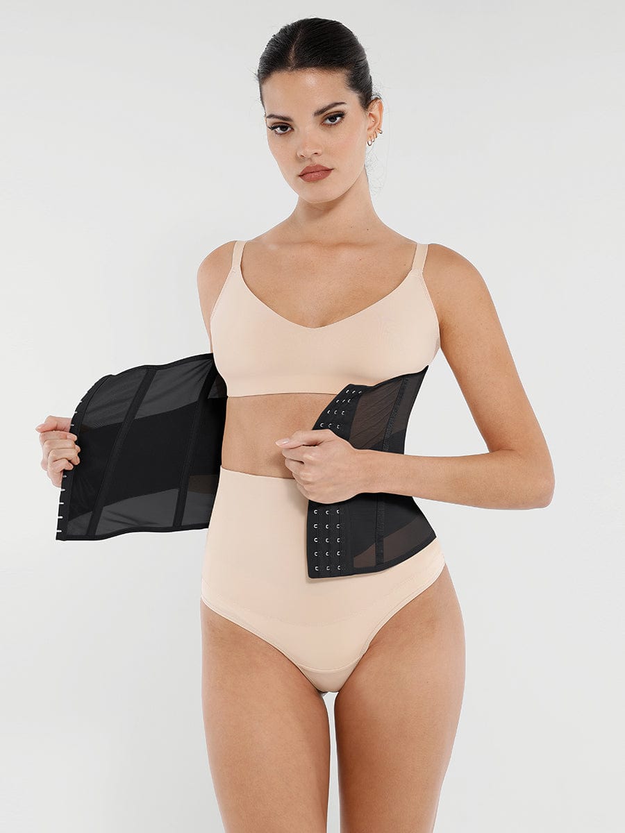 MT250015 — Ceinture gainante en maille respirante avec 7 baleines en acier