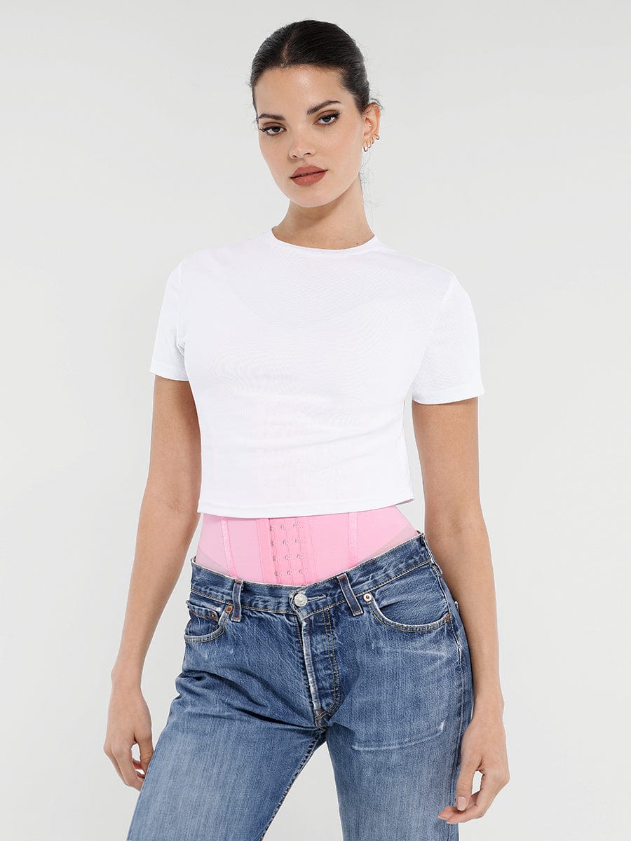 MT250015 — Ceinture gainante en maille respirante avec 7 baleines en acier