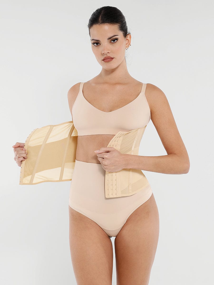 MT250015 — Ceinture gainante en maille respirante avec 7 baleines en acier