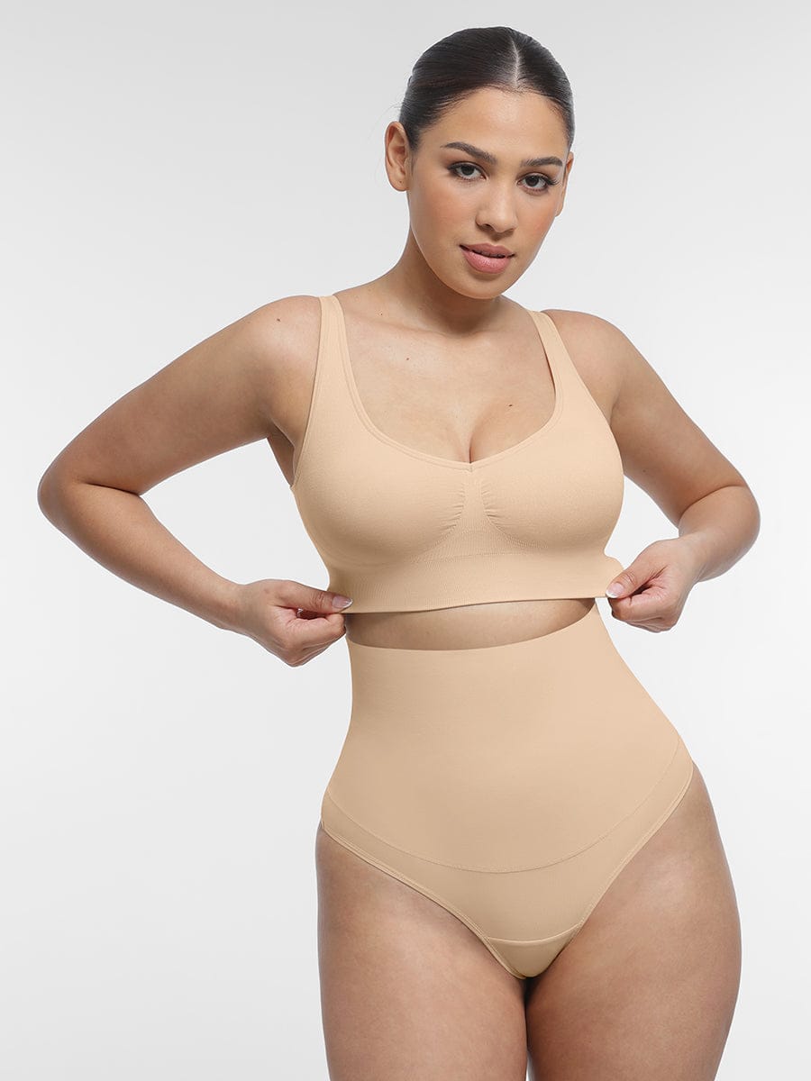 Soutien-gorge gainant à décolleté V et coussinets amovibles