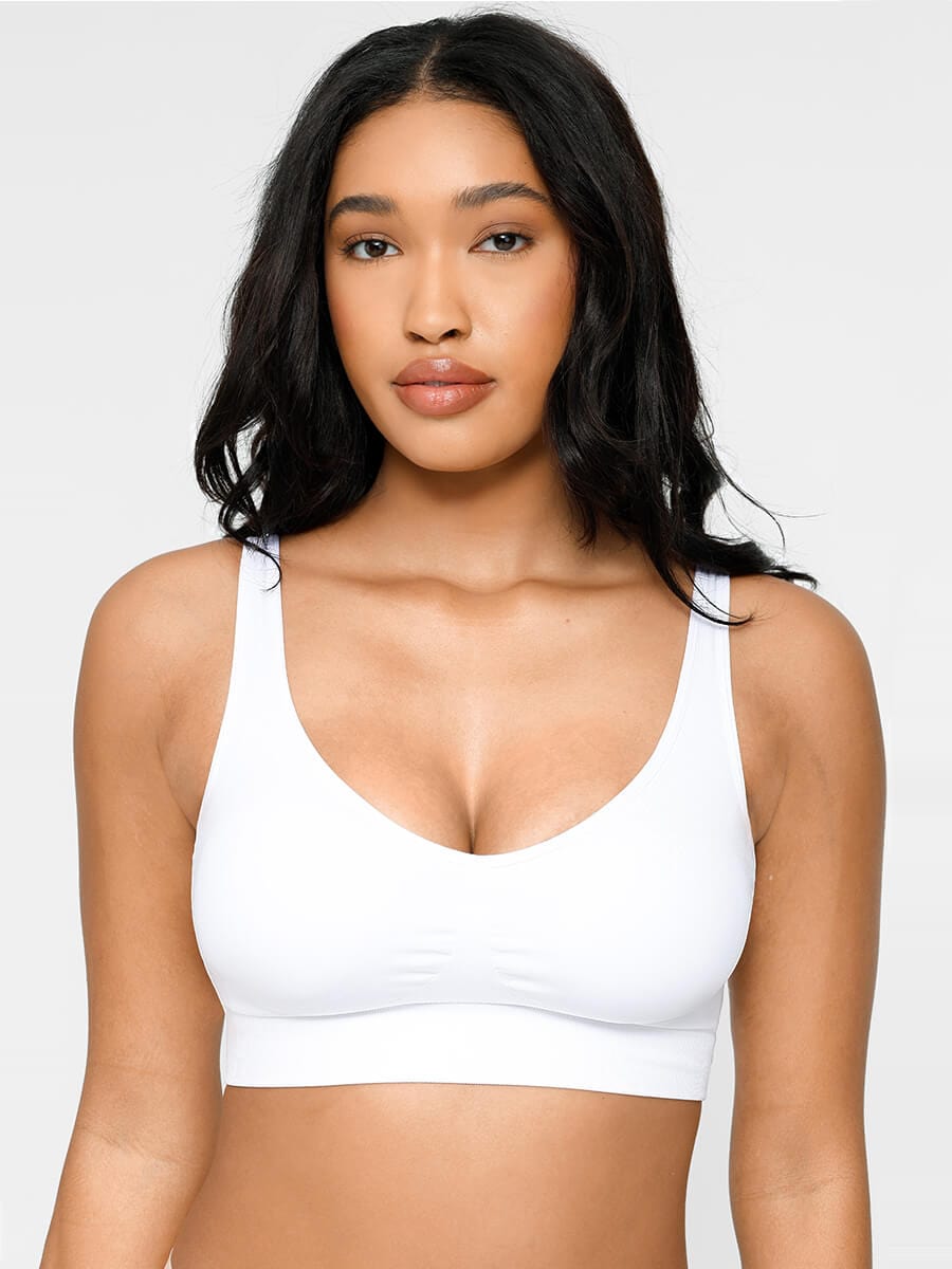 Soutien-gorge gainant à décolleté V et coussinets amovibles