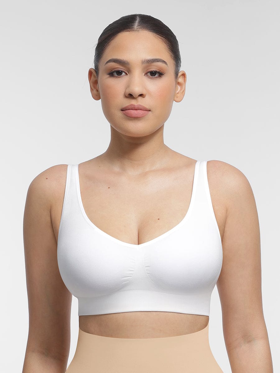 Soutien-gorge gainant à décolleté V et coussinets amovibles