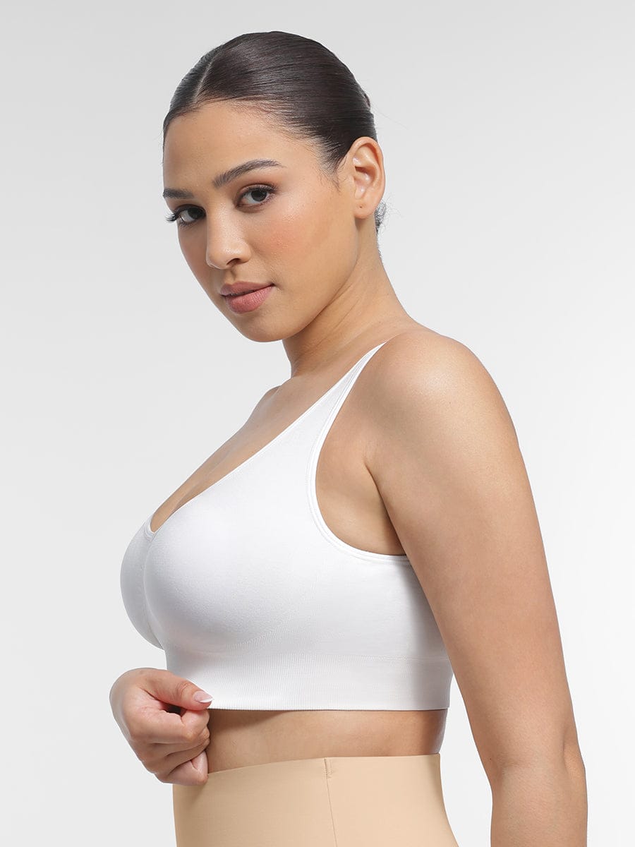 Soutien-gorge gainant à décolleté V et coussinets amovibles