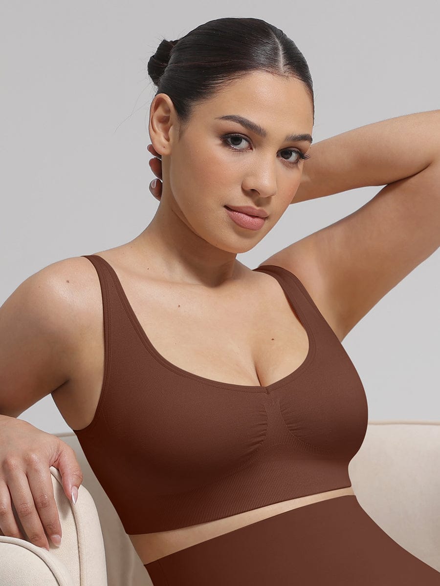 Soutien-gorge gainant à décolleté V et coussinets amovibles