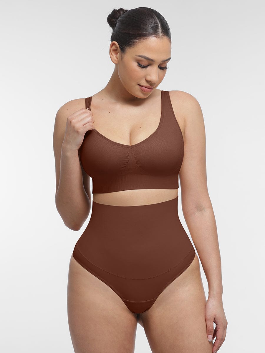 Soutien-gorge gainant à décolleté V et coussinets amovibles