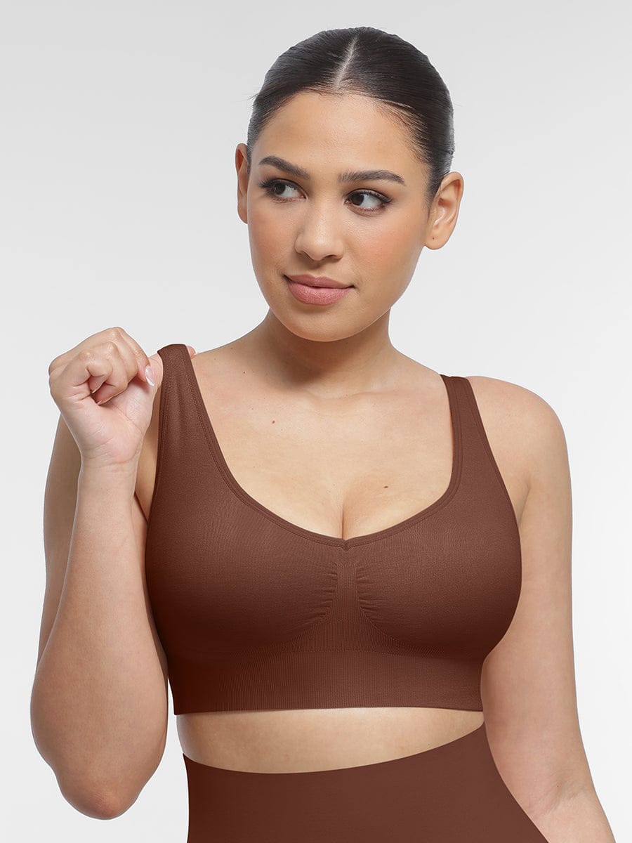 Soutien-gorge gainant à décolleté V et coussinets amovibles