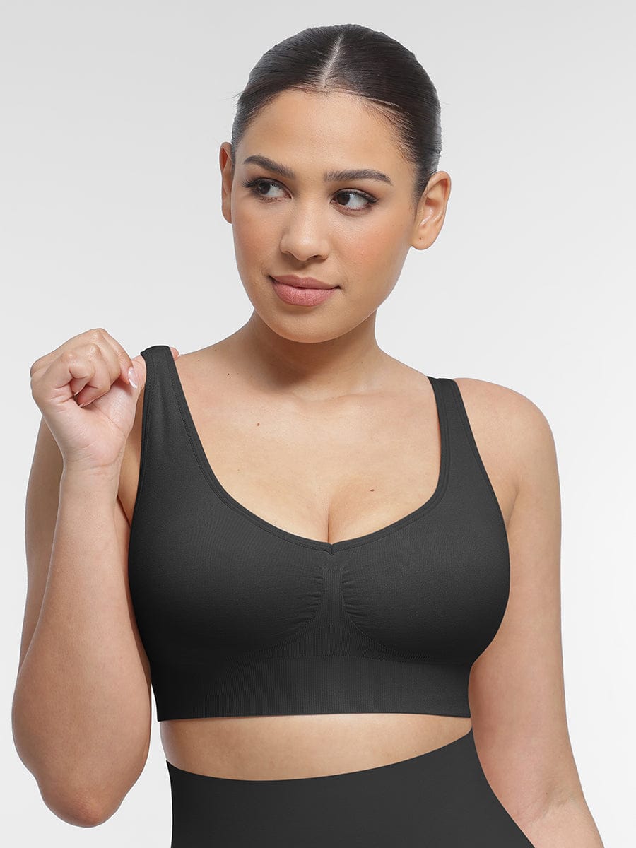 Soutien-gorge gainant à décolleté V et coussinets amovibles
