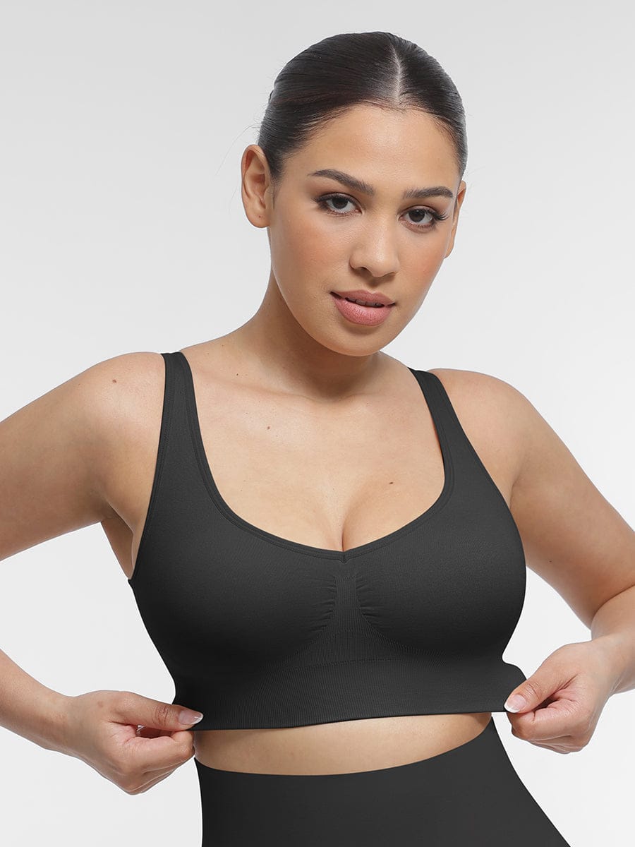 Soutien-gorge gainant à décolleté V et coussinets amovibles