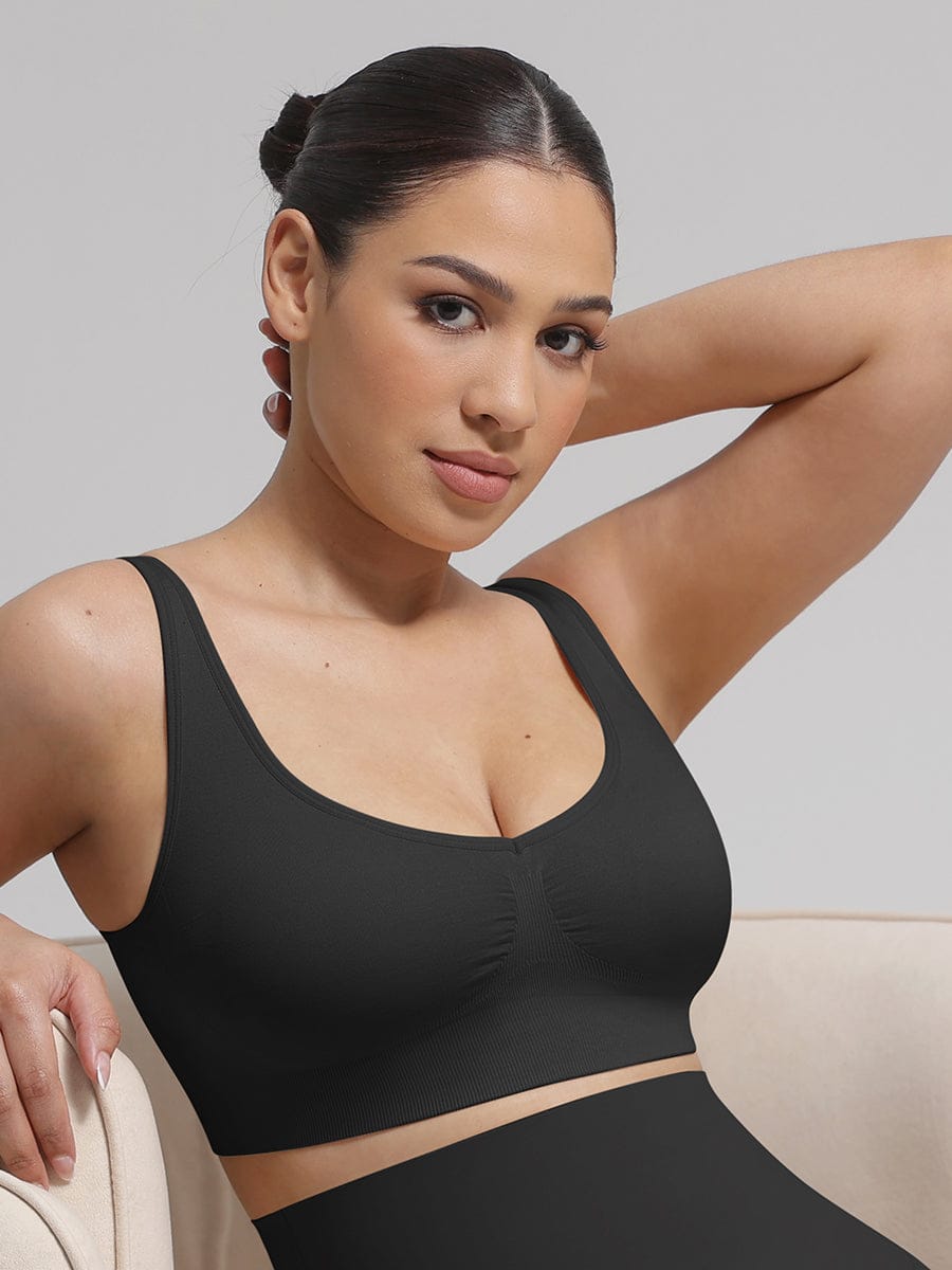 Soutien-gorge gainant à décolleté V et coussinets amovibles