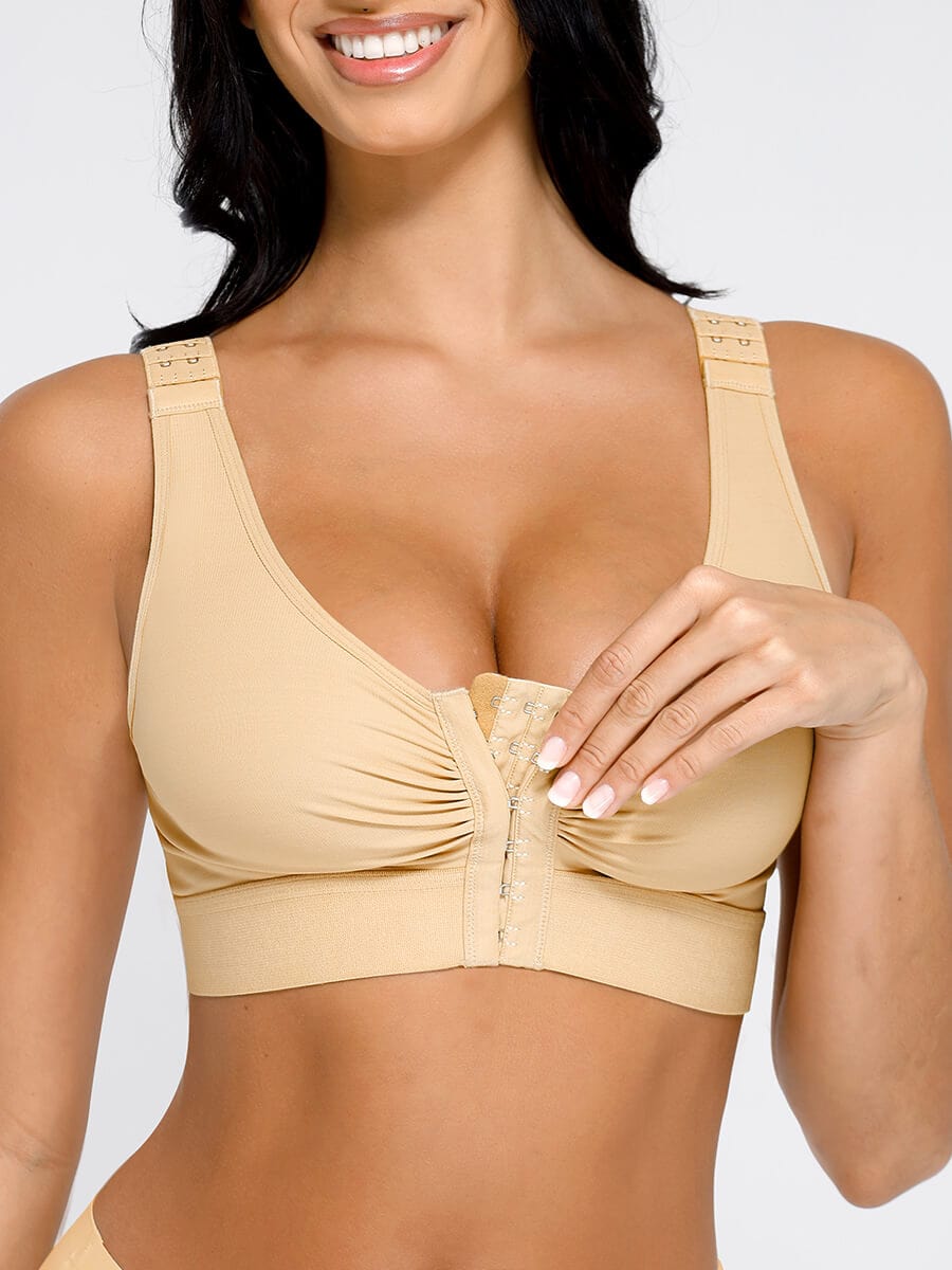 Soutien-gorge à fermeture frontale trois rangées