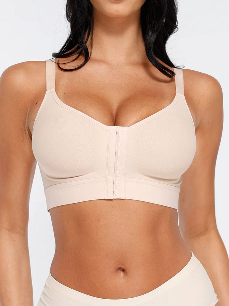 Soutien-gorge couvrant à fermeture frontale et larges bretelles