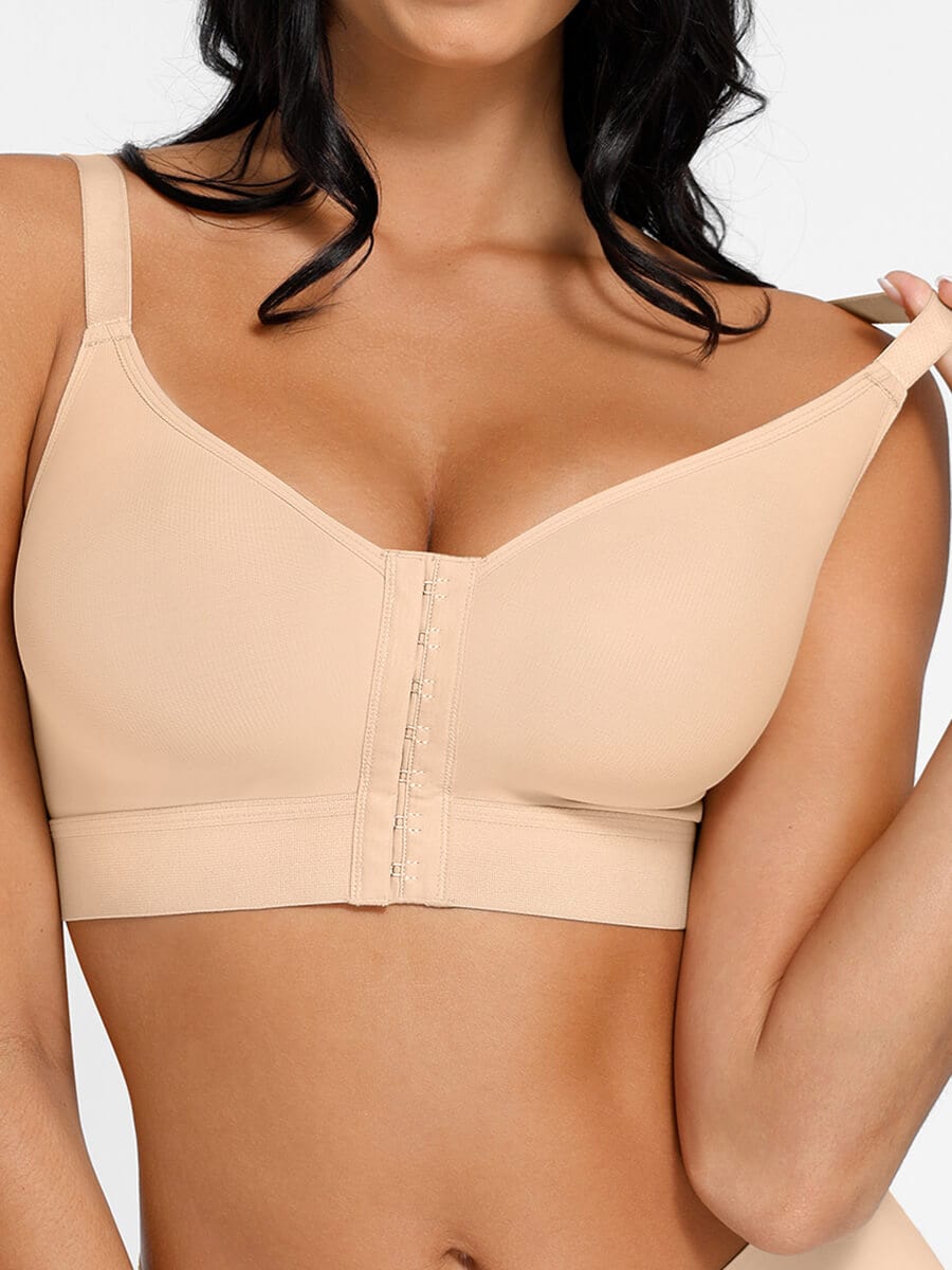 Soutien-gorge couvrant à fermeture frontale et larges bretelles