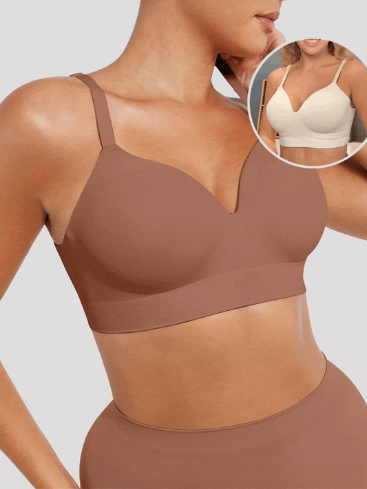 Soutien-gorge gainant sans armatures à bretelles amovibles