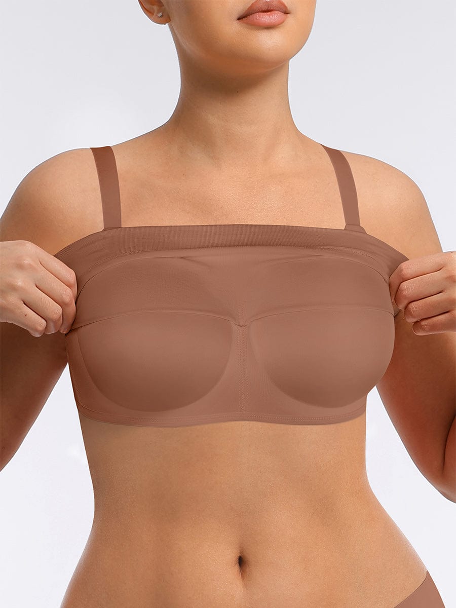 Soutien-gorge gainant sans armatures à bretelles amovibles
