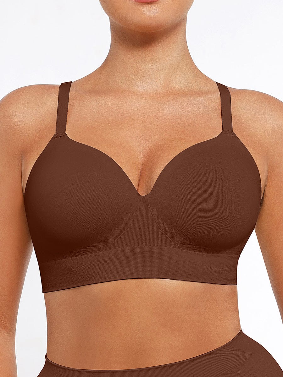 Soutien-gorge gainant sans armatures à bretelles amovibles