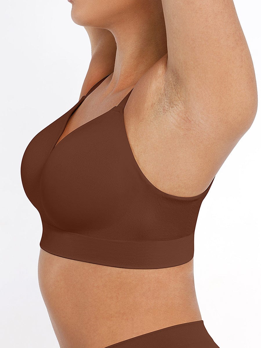 Soutien-gorge gainant sans armatures à bretelles amovibles
