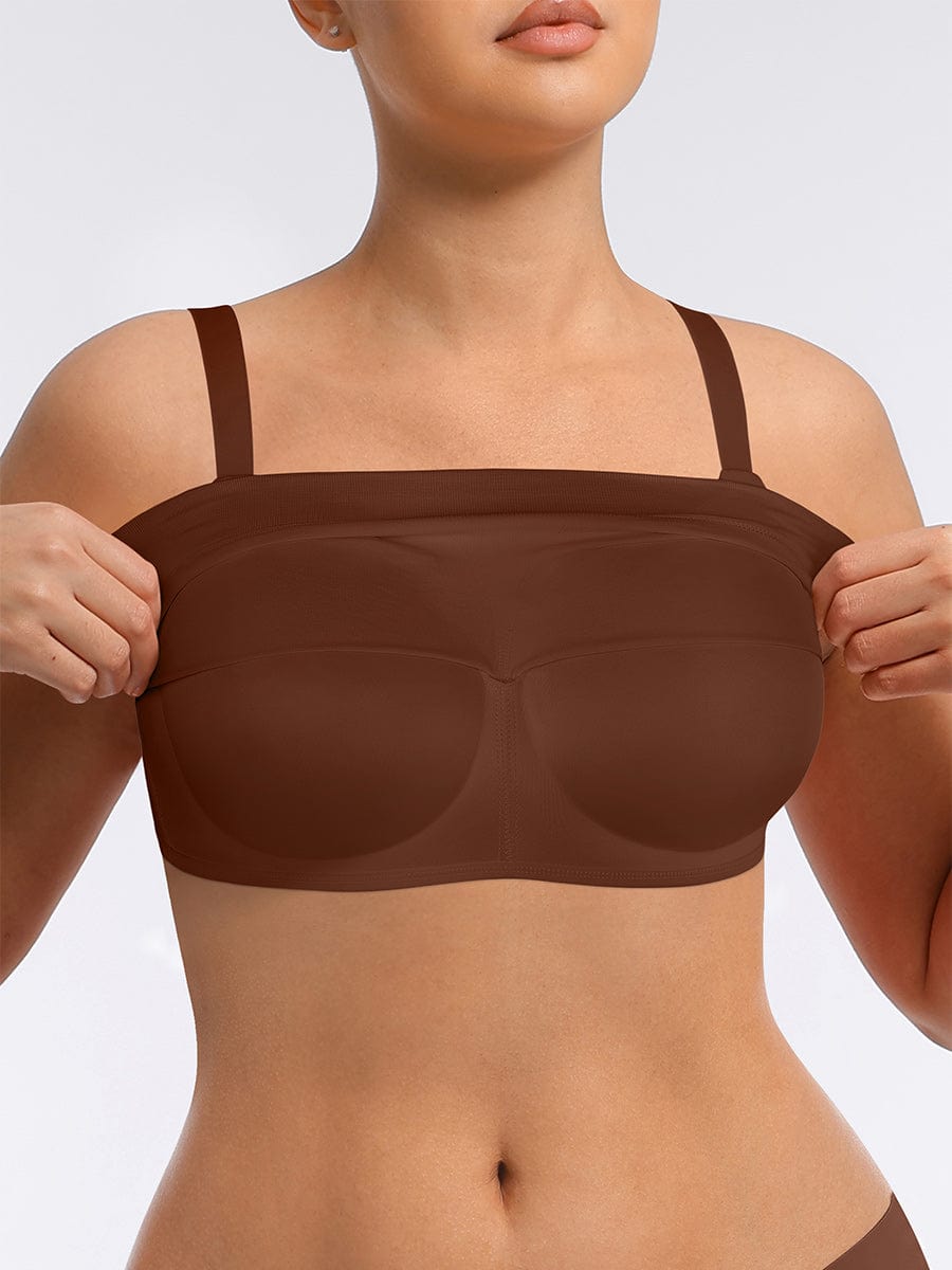 Soutien-gorge gainant sans armatures à bretelles amovibles