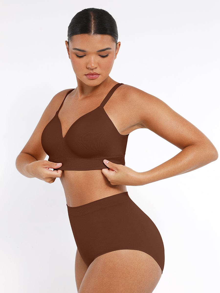 Soutien-gorge gainant sans armatures à bretelles amovibles