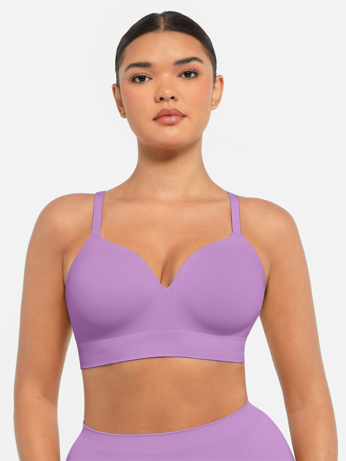 Soutien-gorge gainant sans armatures à bretelles amovibles