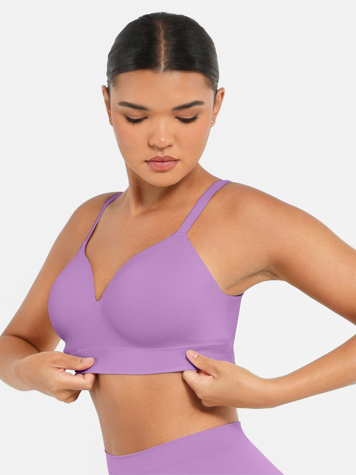 Soutien-gorge gainant sans armatures à bretelles amovibles