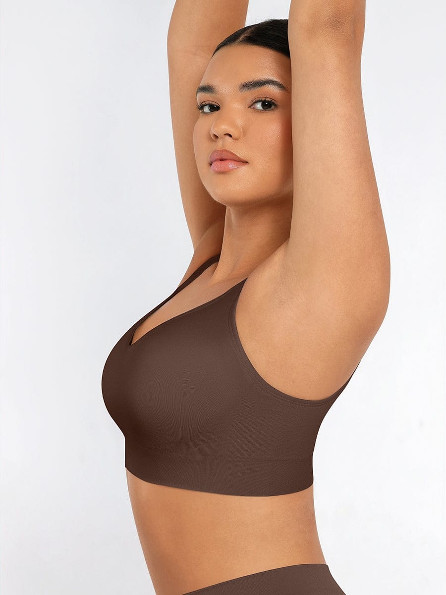 Soutien-gorge gainant sans coutures à bonnets fixes