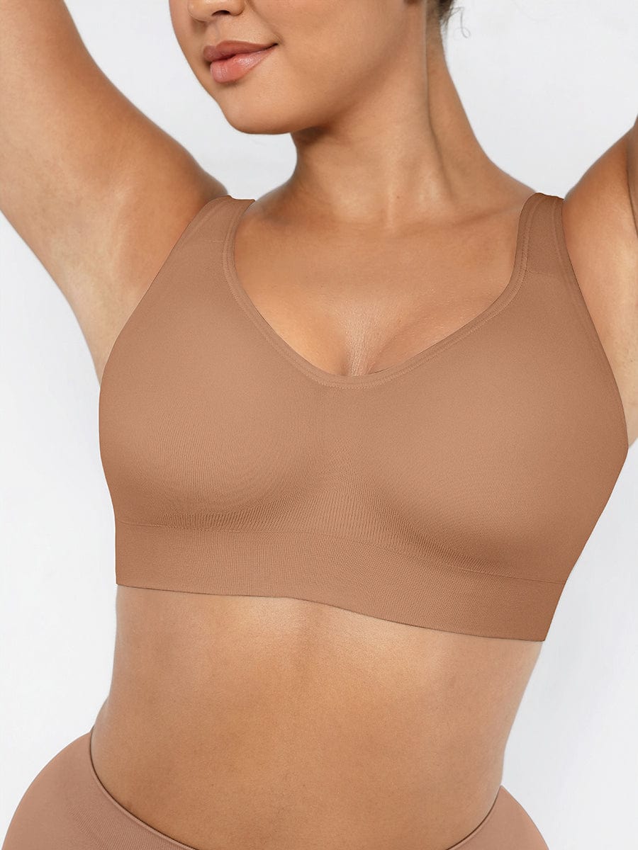 Soutien-gorge gainant sans coutures à bonnets fixes