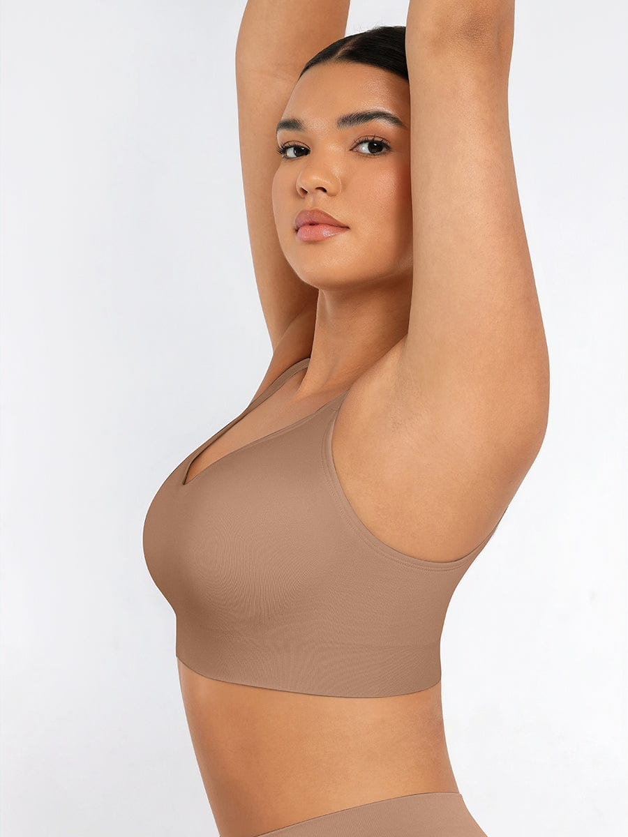 Soutien-gorge gainant sans coutures à bonnets fixes
