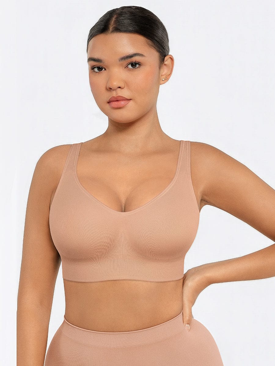 Soutien-gorge gainant sans coutures à bonnets fixes