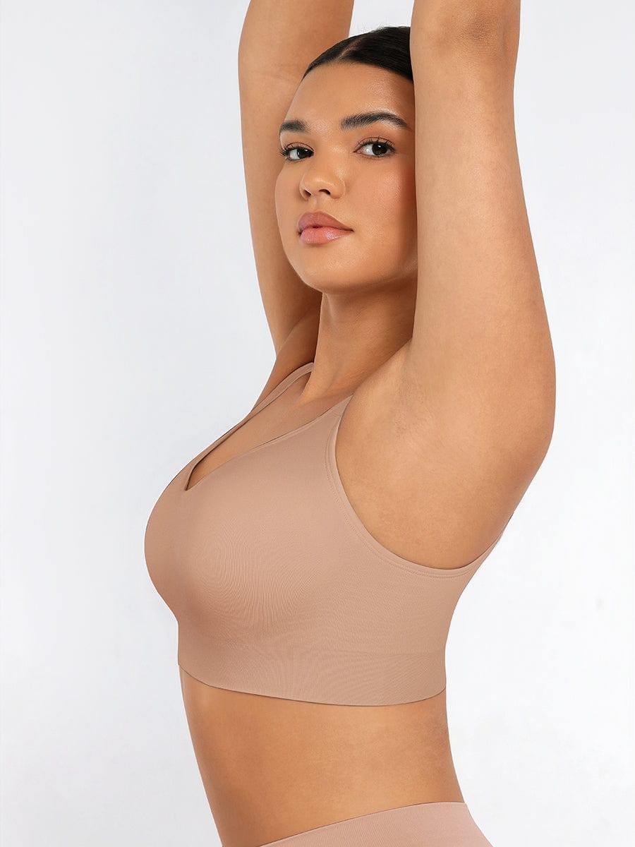 Soutien-gorge gainant sans coutures à bonnets fixes