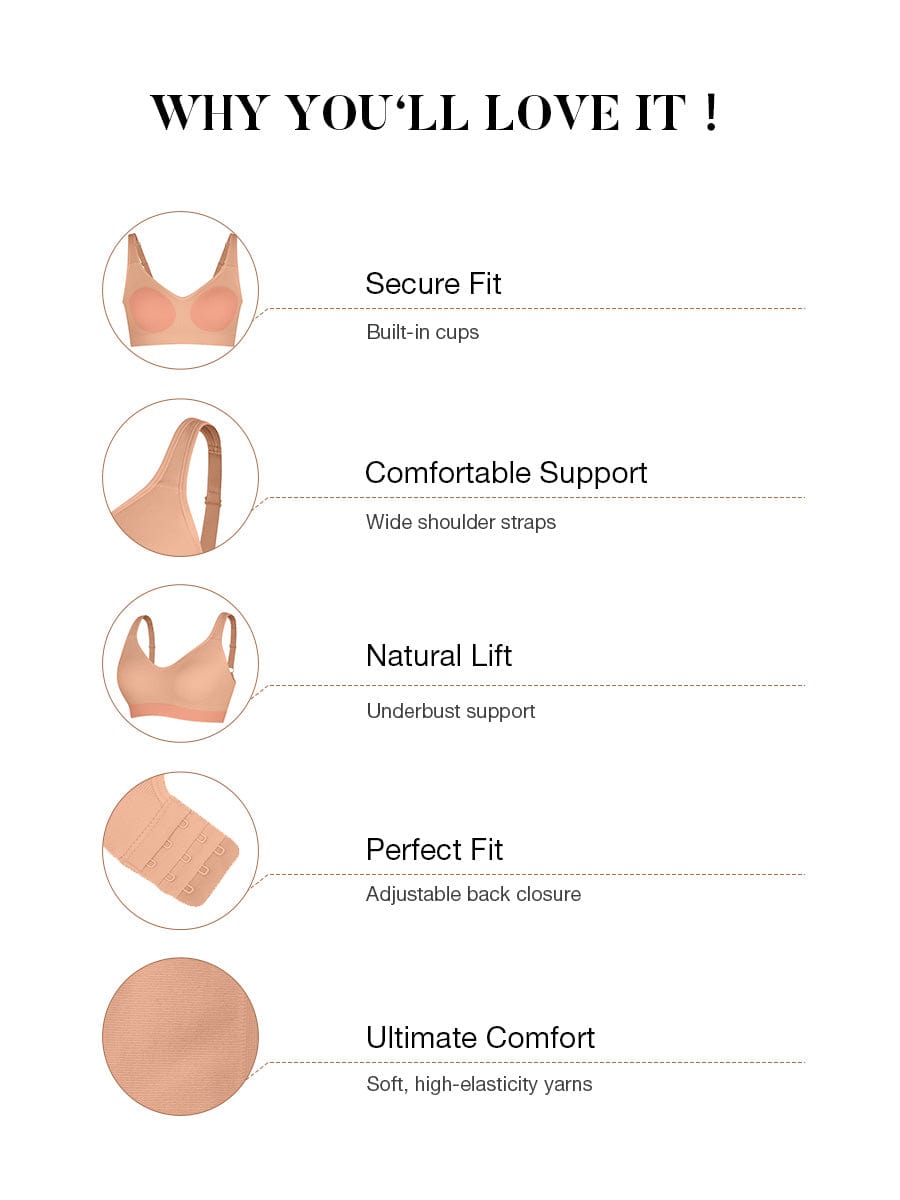 Soutien-gorge gainant sans coutures à bonnets fixes