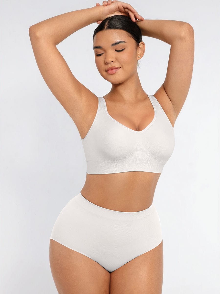 Soutien-gorge gainant sans coutures à bonnets fixes