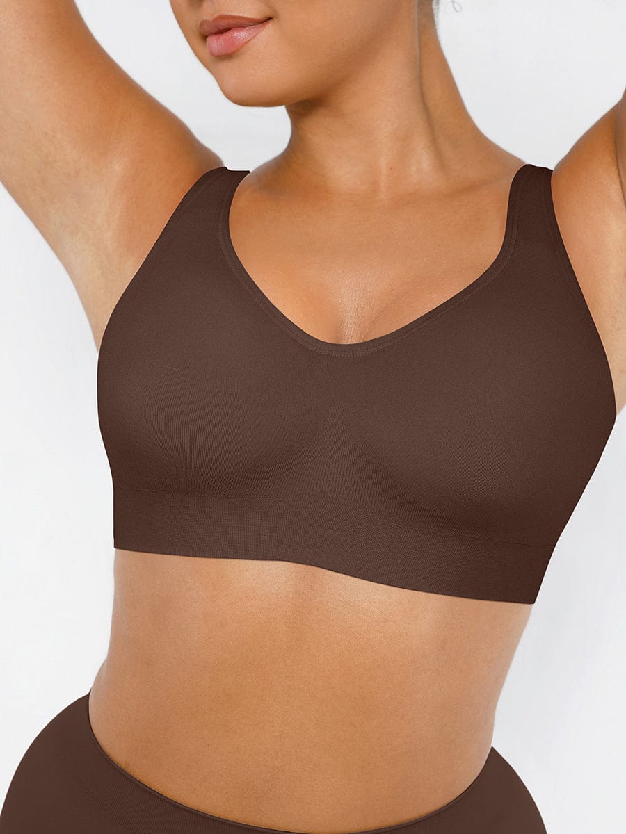 Soutien-gorge gainant sans coutures à bonnets fixes