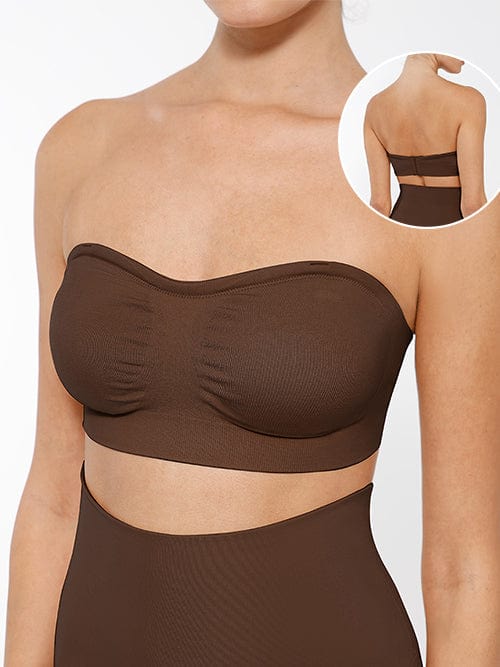 Soutien-gorge bandeau sans armatures à coussinets amovibles