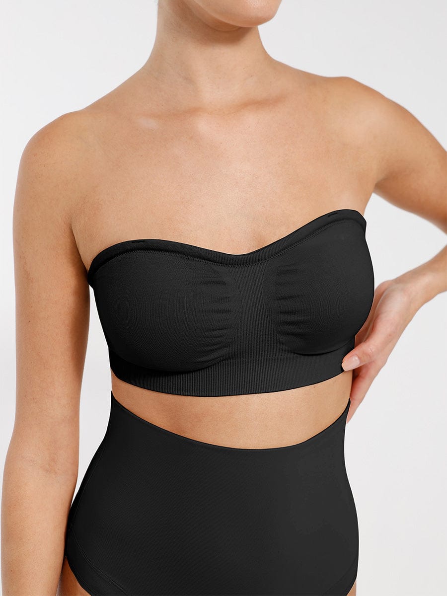 Soutien-gorge bandeau sans armatures à coussinets amovibles