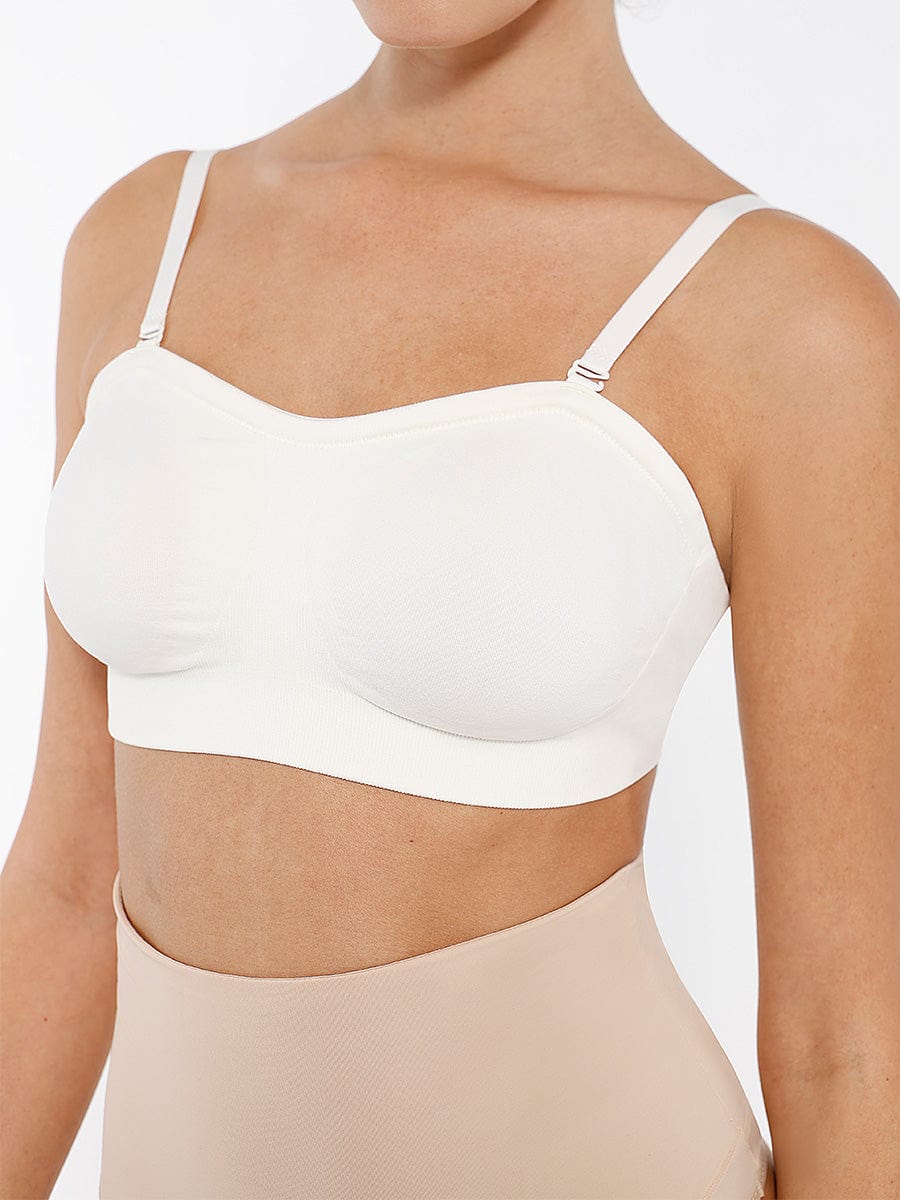 Soutien-gorge bandeau sans armatures à coussinets amovibles