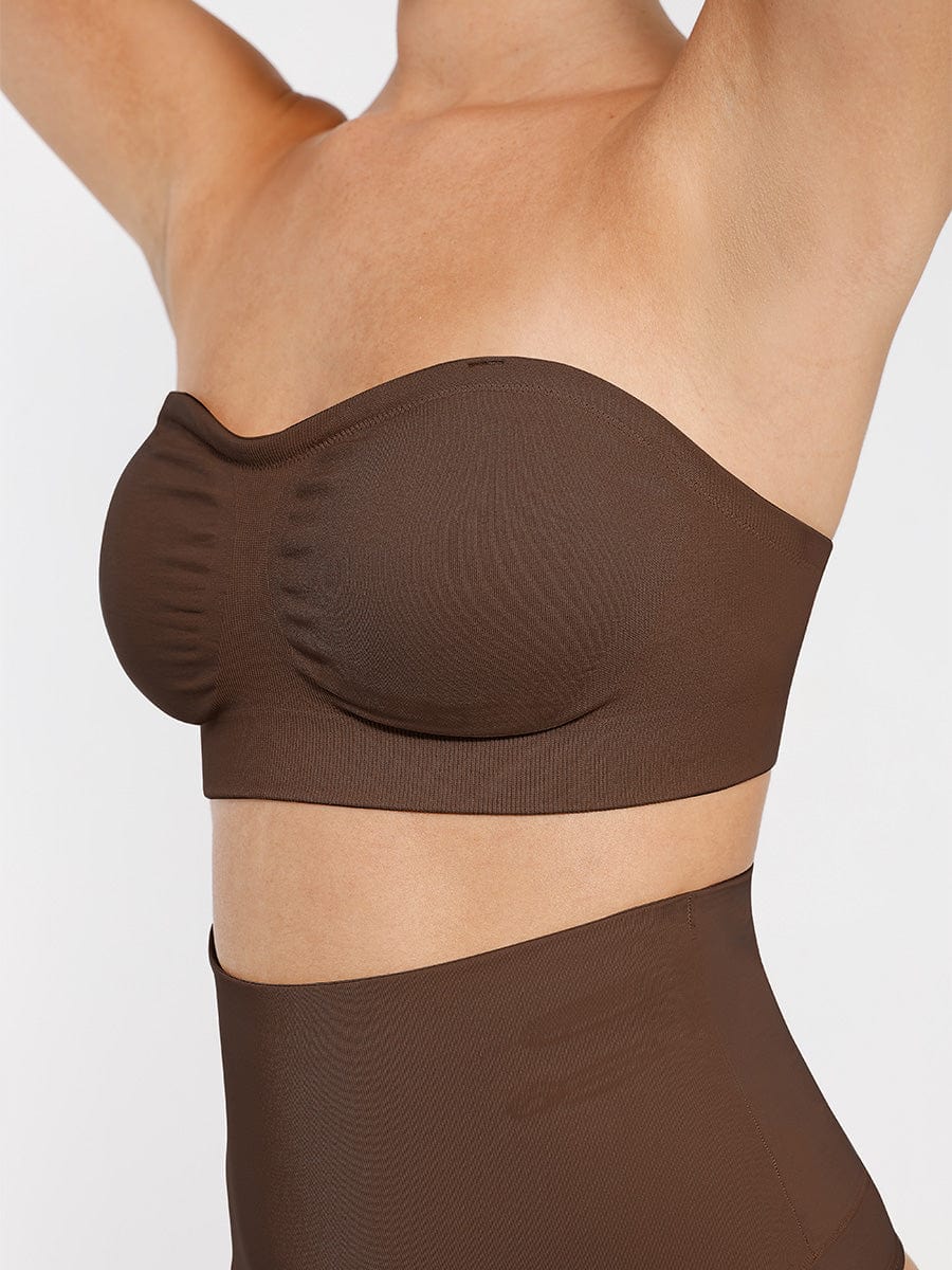 Soutien-gorge bandeau sans armatures à coussinets amovibles