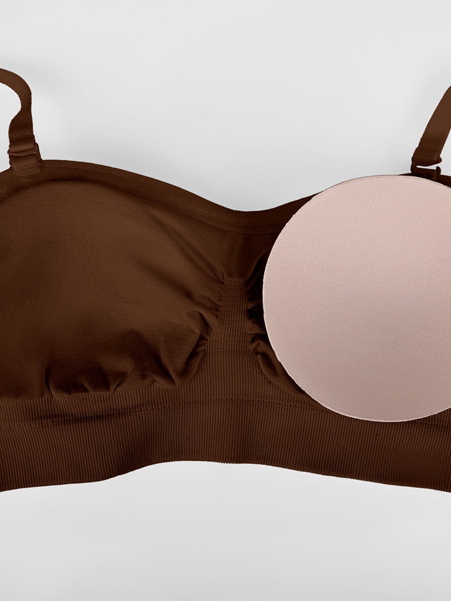 Soutien-gorge bandeau sans armatures à coussinets amovibles